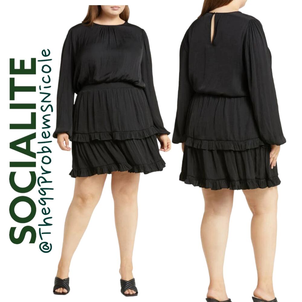 Socialite Ruffle Long Sleeve Tiered Dress